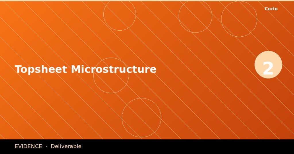 CORIO Evidence: Topsheet Microstructure