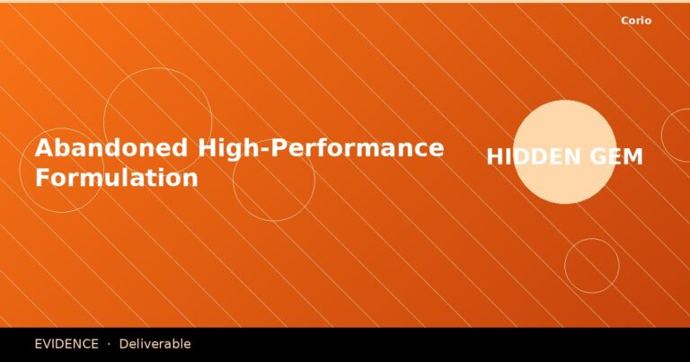 CORIO Evidence: Abandoned High-Performance Formulation