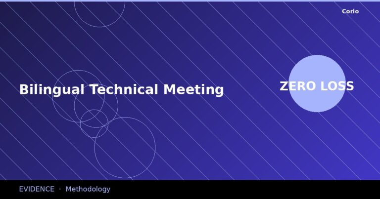 CORIO Evidence: Bilingual Technical Meeting