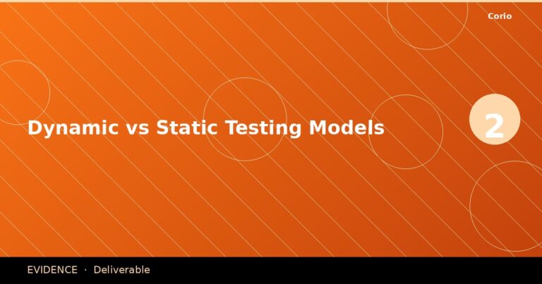 CORIO Evidence: Dynamic vs Static Testing Models