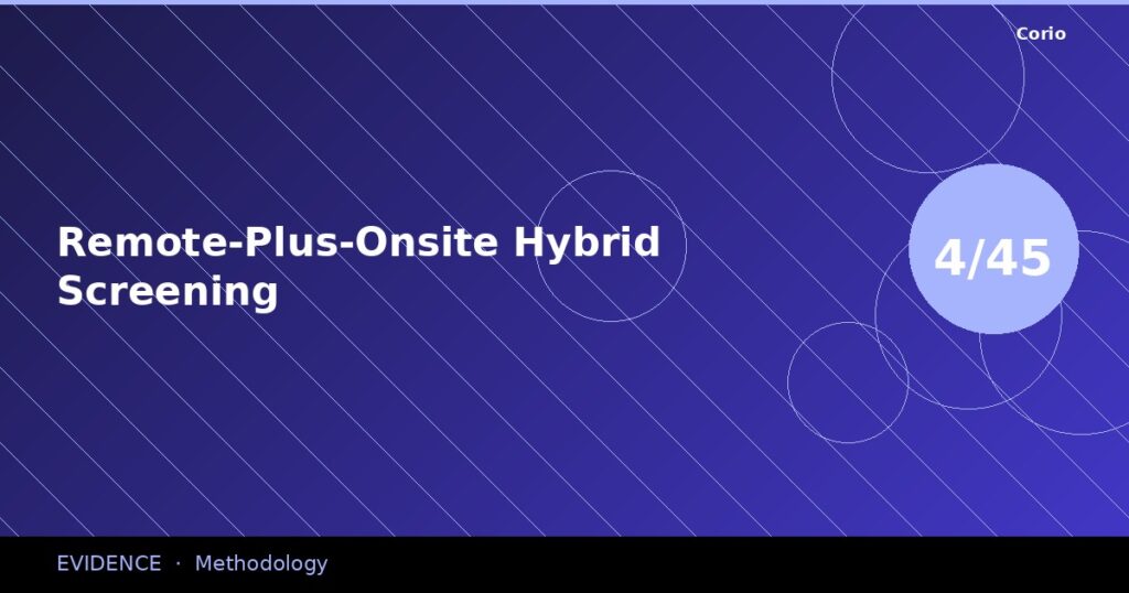 CORIO Evidence: Remote-Plus-Onsite Hybrid Screening