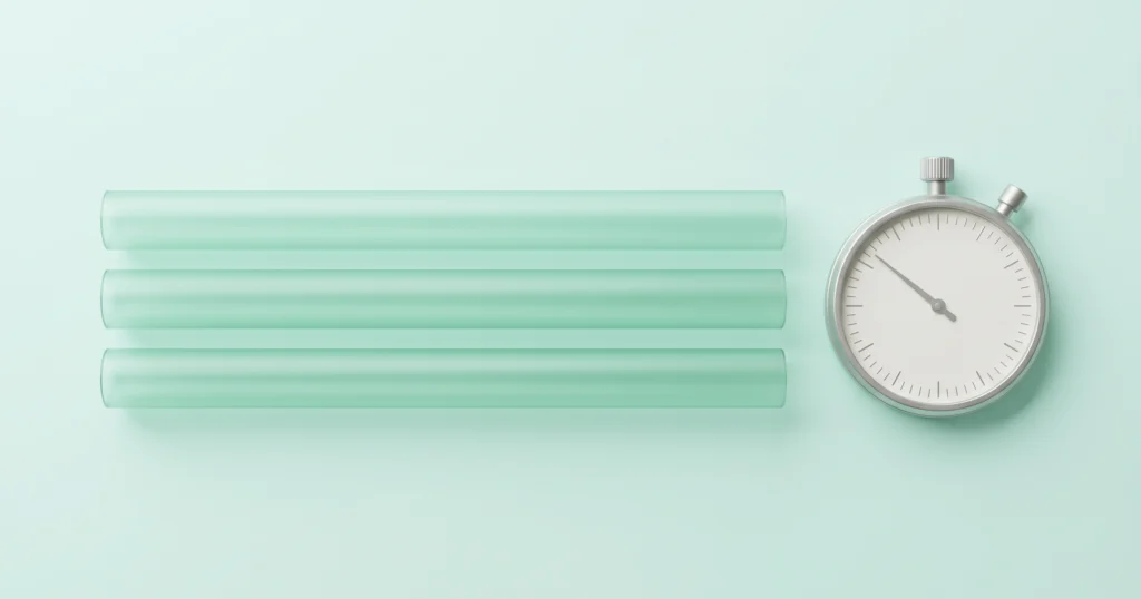 Three material tracks in parallel. 24 days from requirement confirmation to completed evaluation samples — a process that takes 12+ weeks when run sequentially.