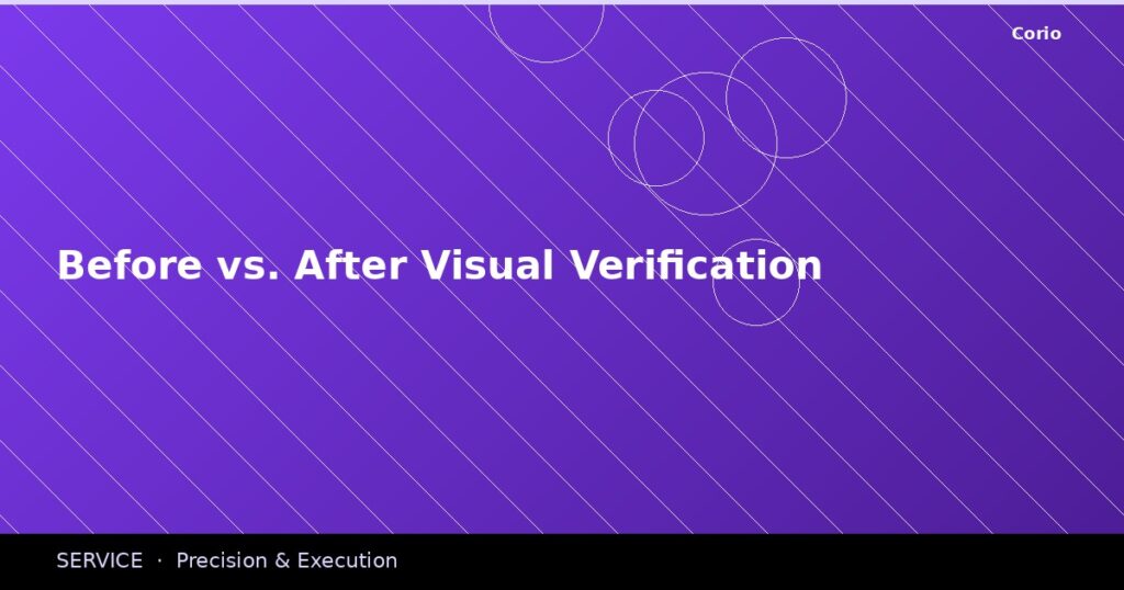 CORIO Service: Before vs. After Visual Verification