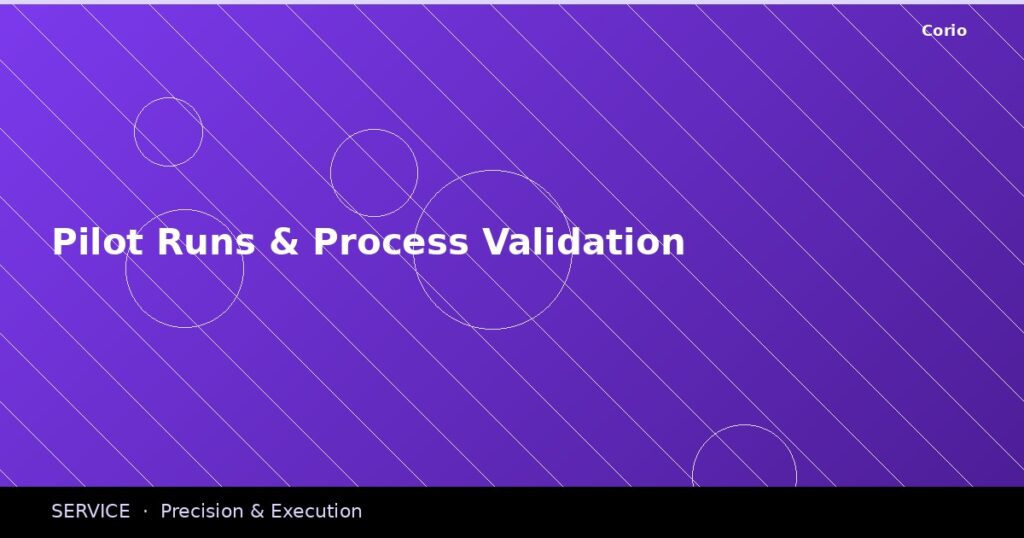 CORIO Service: Pilot Runs & Process Validation