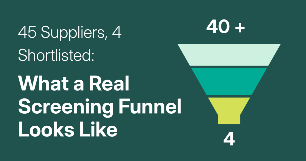 45 Suppliers, 4 Shortlisted: What a Real Screening Funnel Looks Like